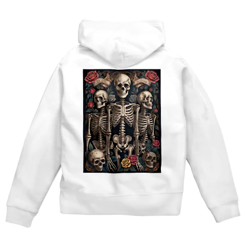 ドクロと薔薇 Zip Hoodie