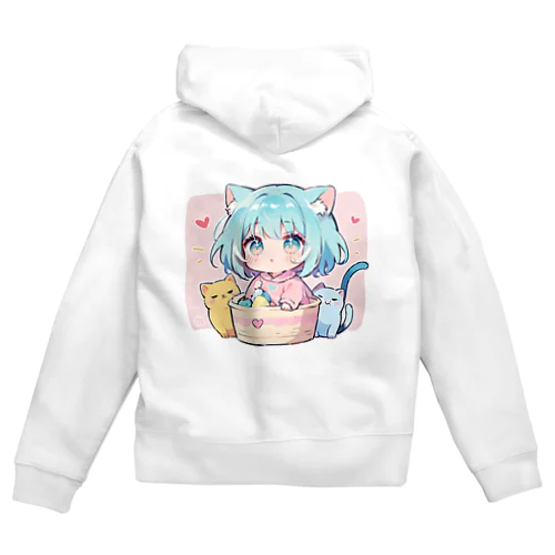 可愛いけもっ娘 Zip Hoodie