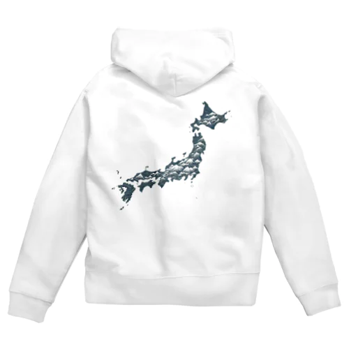 日本列島 Zip Hoodie