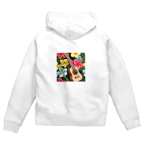 プルメリア＆ウクレレ🌺🌴 Zip Hoodie