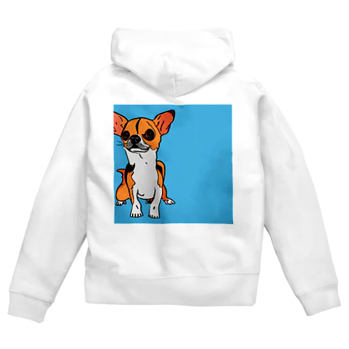 チワワのイラストグッズ Zip Hoodie