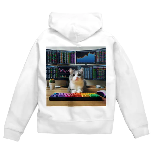 猫とデイトレード Zip Hoodie