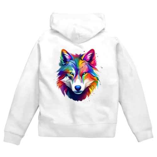 カラフルなおおかみ Zip Hoodie