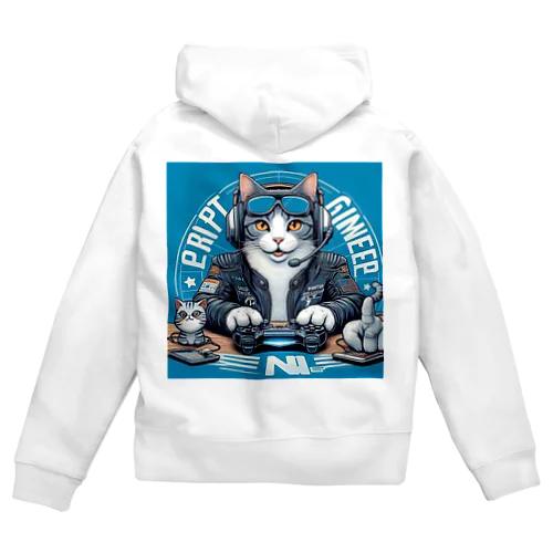 猫とプロゲーマー Zip Hoodie