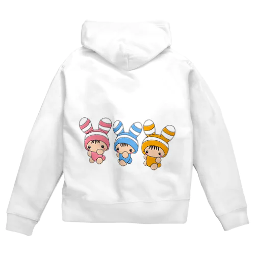 シマシマうさ耳帽子のベビーちゃん's Zip Hoodie