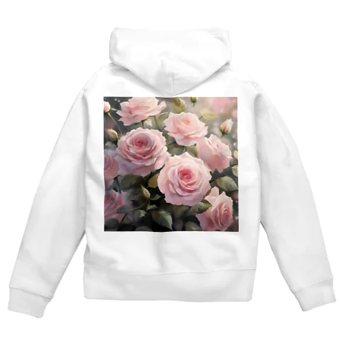 ペールピンクのバラの花束 Zip Hoodie