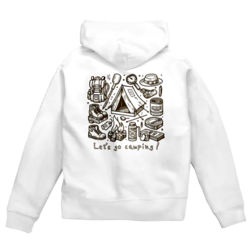 キャンプに行こう！【Let's go camping!】 Zip Hoodie