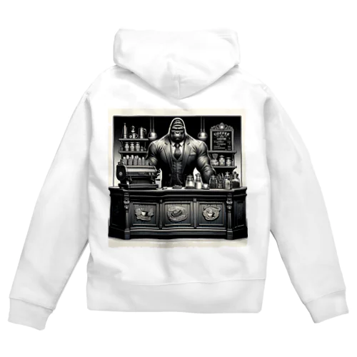 The Mighty Gorilla Coffee Shop  Zip Hoodie