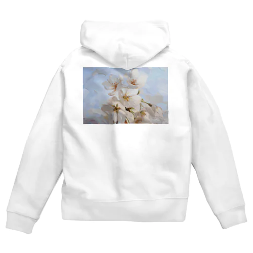 SAKURA-Oil Painting- Zip Hoodie