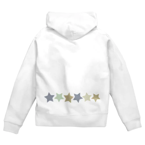 くすみカラーの星 Zip Hoodie