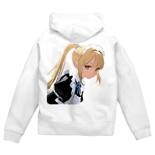 金髪ポニテメイドさん Zip Hoodie