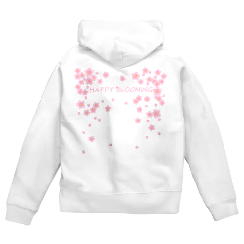 HAPPY BLOOMING Zip Hoodie