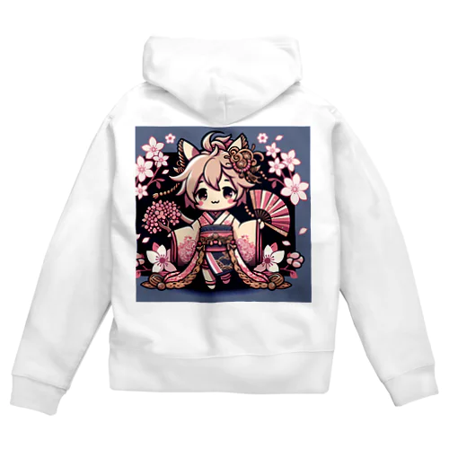 桜舞う Zip Hoodie