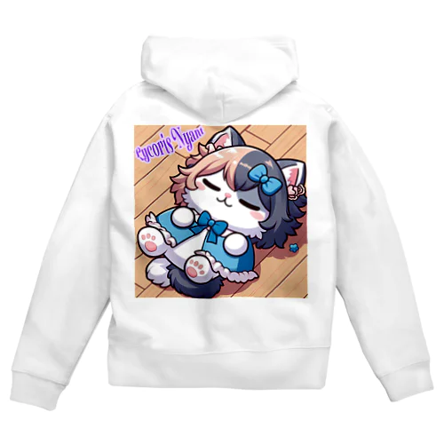 りこりすにゃんと「半々にゃんと」 Zip Hoodie