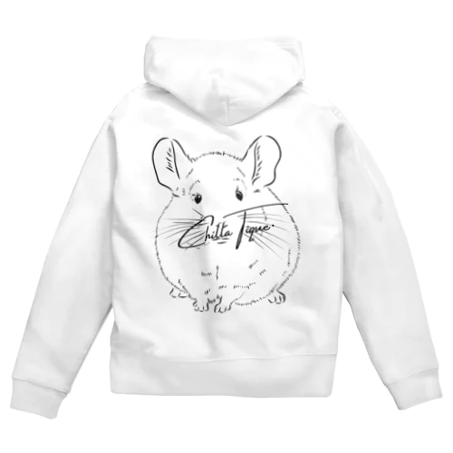 モノトーンなチンチラちゃん Zip Hoodie