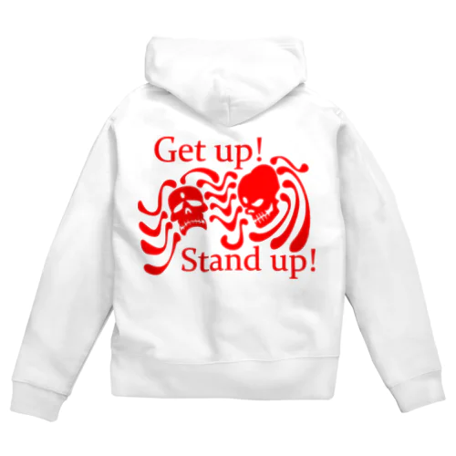 Get Up! Stand Up!(赤) Zip Hoodie