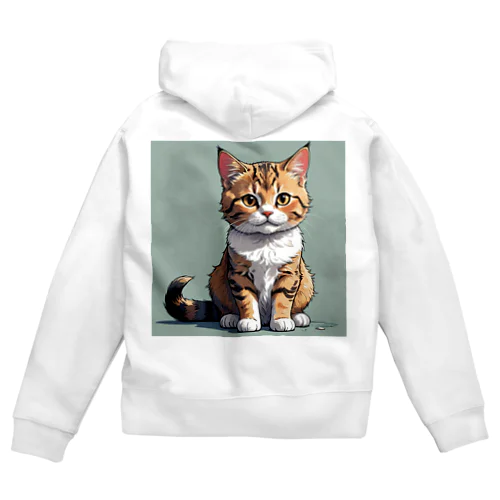 お座り子猫 Zip Hoodie