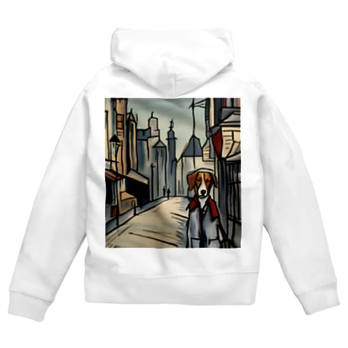 Dog in London  Zip Hoodie