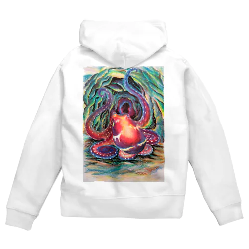 未来を想うワモンダコ Zip Hoodie