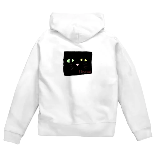 黒猫 Zip Hoodie