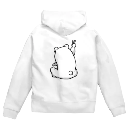 背中で語るクマ～ピースVer. Zip Hoodie