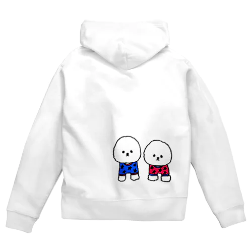 ビションフリーゼ 仲良し Zip Hoodie