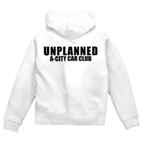 UNPLANNED_白 Zip Hoodie