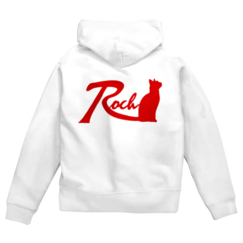 Rock cat red Zip Hoodie