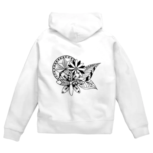 Flower Zip Hoodie