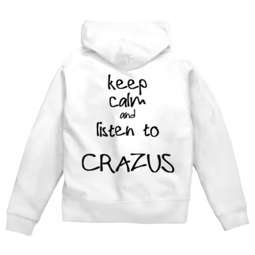 CRAZUSメッセージパーカー ブラック Zip Hoodie