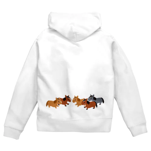 5HORSES☆馬の群れ（5頭） Zip Hoodie