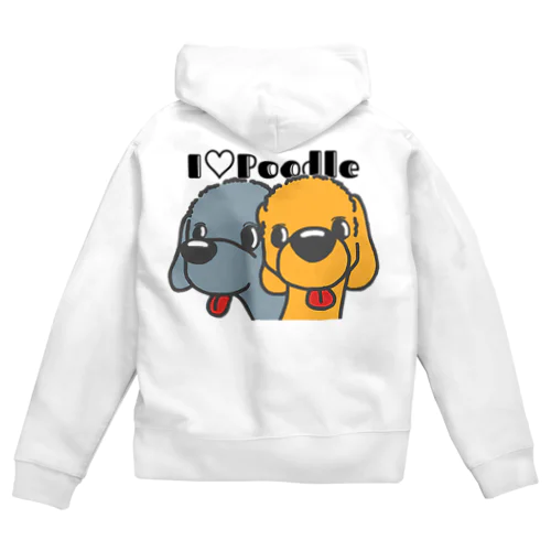 I Love Poodle（仲良し） Zip Hoodie