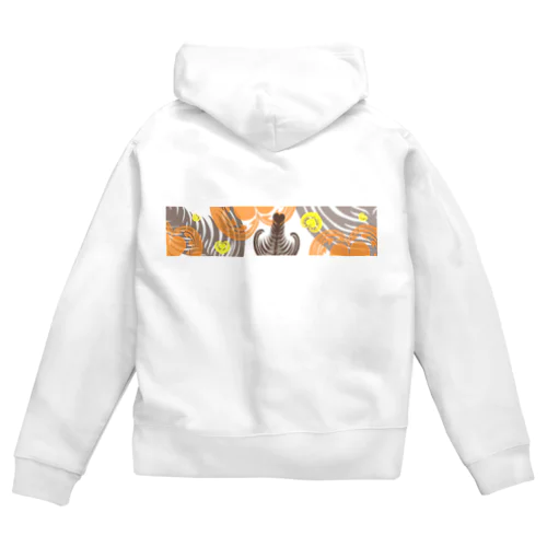 【ラテアート】レイヤーラテアート/オレンジブラウン2 Zip Hoodie