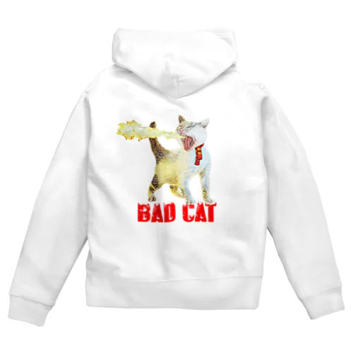 炎のBAD CAT Zip Hoodie