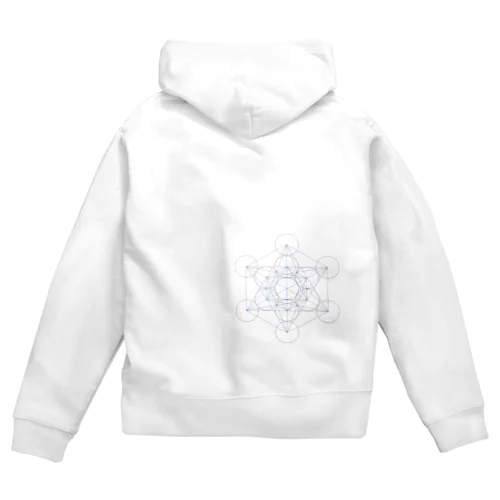 シンプル　「Metatron’s Cube」 Zip Hoodie