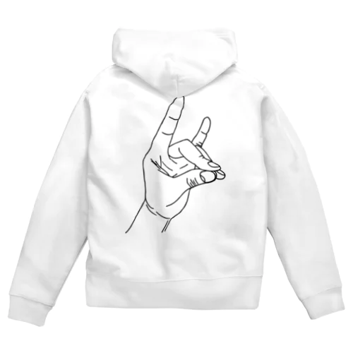 手キツネ Zip Hoodie