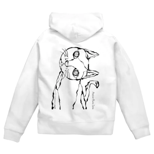 猫 Zip Hoodie