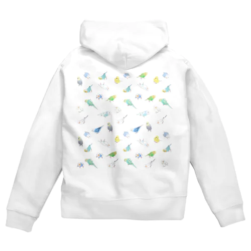 たっぷりセキセイインコちゃん【まめるりはことり】 Zip Hoodie