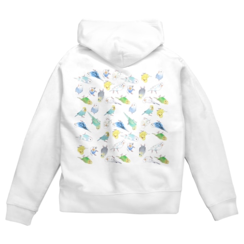 めっちゃセキセイインコちゃん【まめるりはことり】 Zip Hoodie
