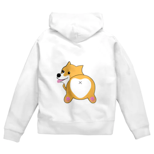 コーギー　犬　おしり　グッズ Zip Hoodie