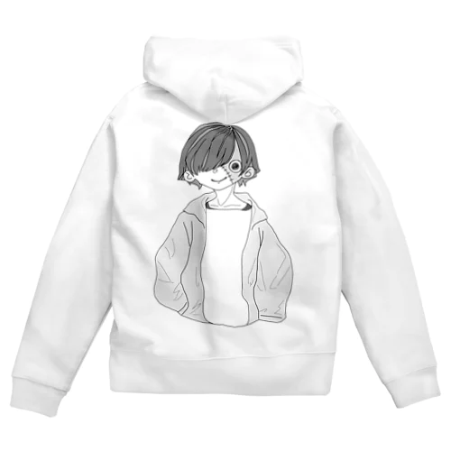 白黒くん Zip Hoodie