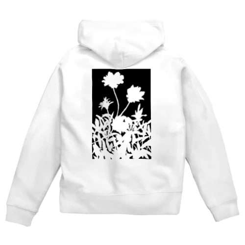 花咲く小径②黒 Zip Hoodie