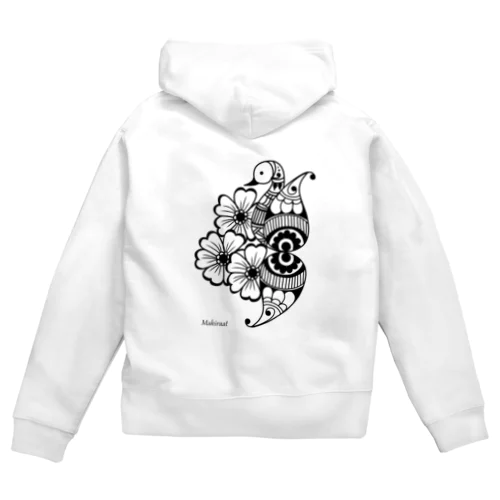 メヘンディ ピーコック Zip Hoodie