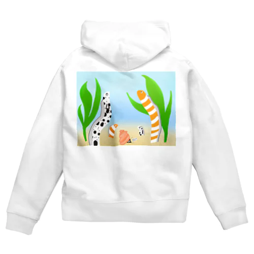 ニシキ・チンアナゴの中に迷いこんだ忍者スリスリくん Zip Hoodie