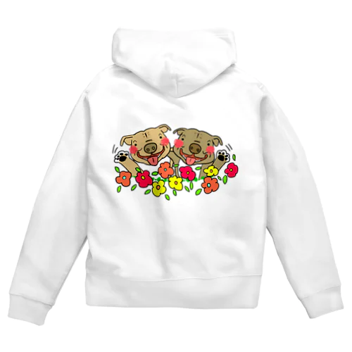 陽気なピットブル兄妹ダディ・ソフィー Zip Hoodie