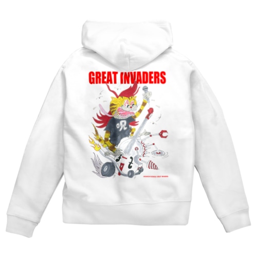 暴走ウッドベース/グレートインベーダーズ Zip Hoodie
