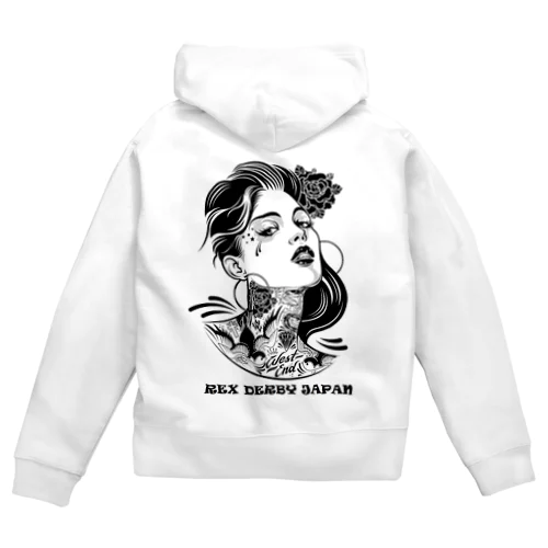 タトゥーガール Zip Hoodie