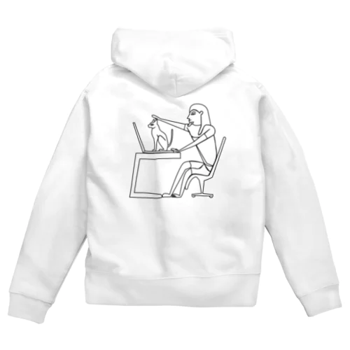 古代エジプトのリモートワーク Zip Hoodie