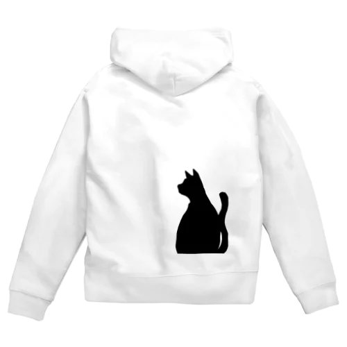 シルエット（猫） Zip Hoodie