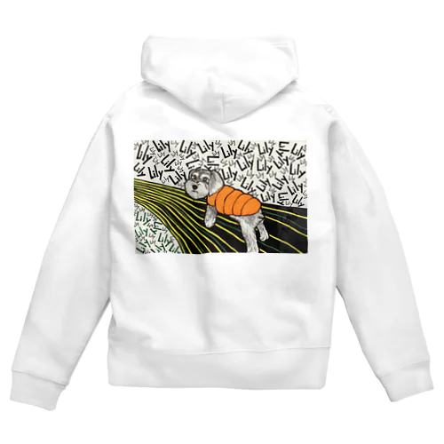 シュナウザー女の子　L i ly Zip Hoodie